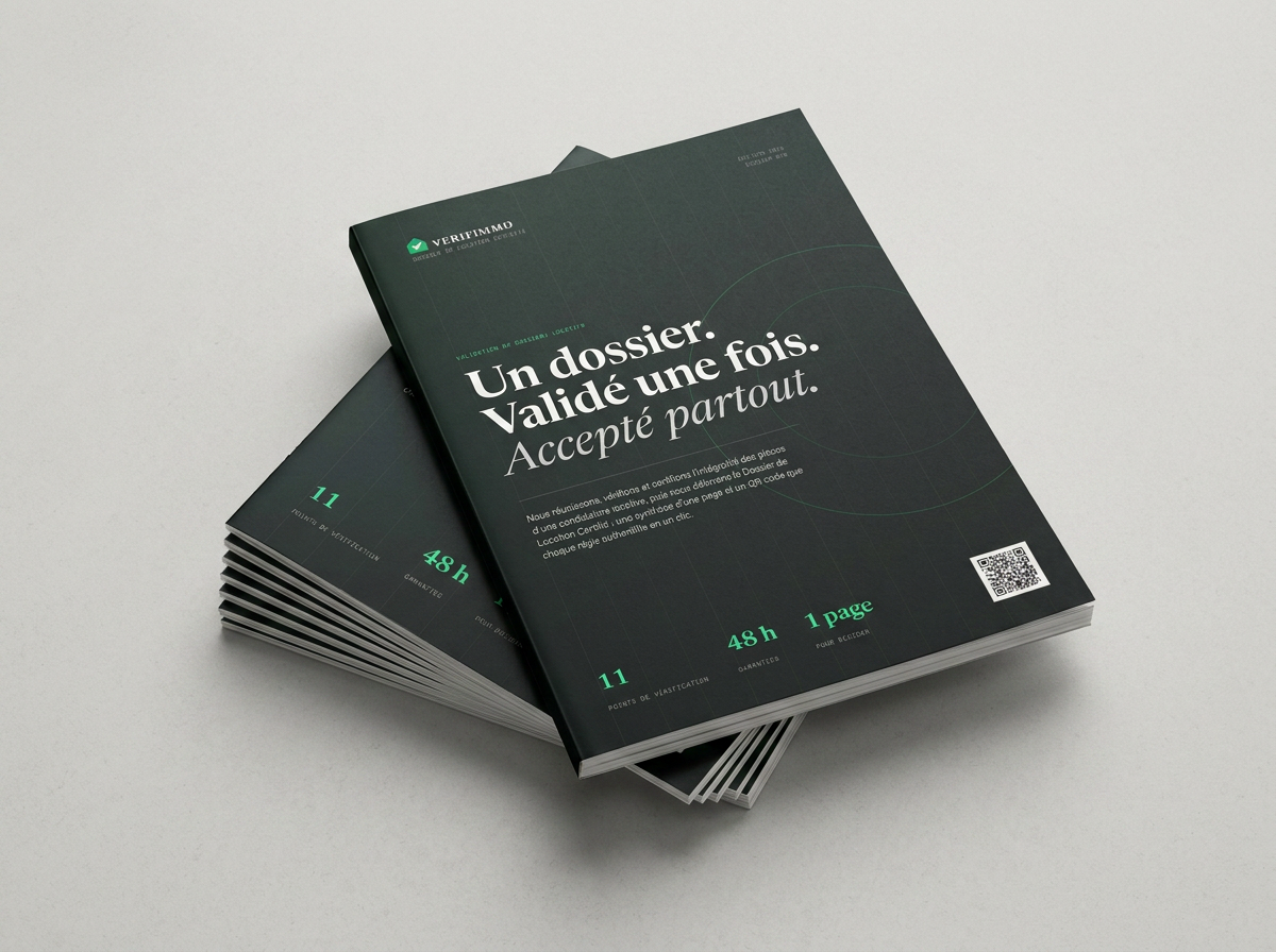 Brochure régies VERIFIMMO, 24 pages A4, édition 2026, couverture imprimée